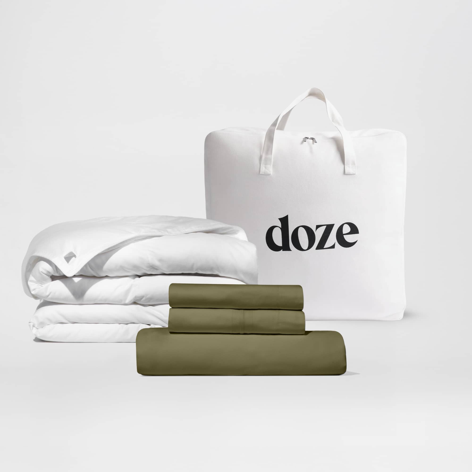 Sateen Essentials Duvet Bundle Bedding Sets Doze Bedding Twin/Twin XL Moss Lightweight