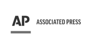 'Associated Press logo in black and white.'